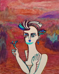 space woman with birds of the past[ CLIMATE CHANGE } WITH LITTLE GIRL FREE