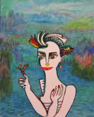 space woman with birds of the past[ CLIMATE CHANGE } WITH LITTLE GIRL FREE
