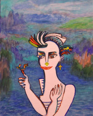 space woman with birds of the past[ CLIMATE CHANGE } WITH LITTLE GIRL FREE