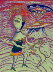 love my [ don't be curel to who a heart that's true ] space cake girl
