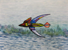 sailing away with bird