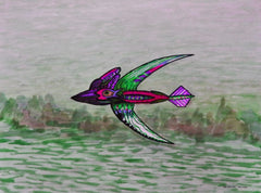 sailing away with bird
