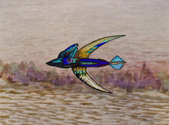 sailing away with bird
