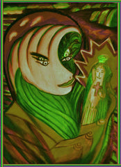 space women with enpty bottle of holy water