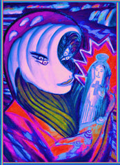 space women with enpty bottle of holy water