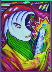 space women with enpty bottle of holy water