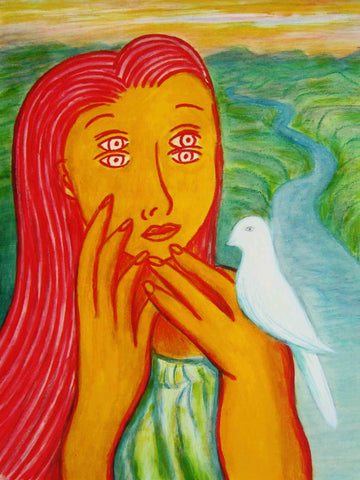 girl with bird with little girl free