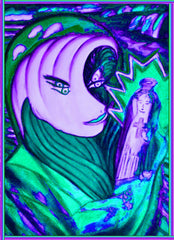 space women with enpty bottle of holy water
