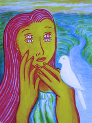 girl with bird with little girl free
