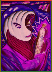 space women with enpty bottle of holy water