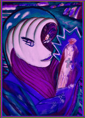 space women with enpty bottle of holy water