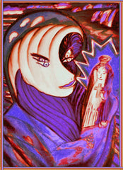space women with enpty bottle of holy water