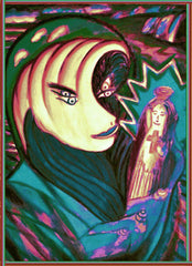 space women with enpty bottle of holy water