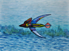 sailing away with bird