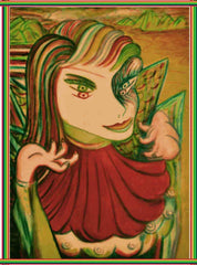 carnival girl,with baby in hand