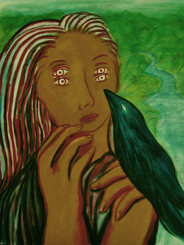 girl with bird