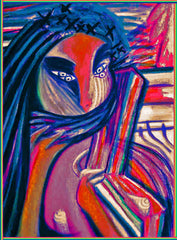 women with scarf and cross