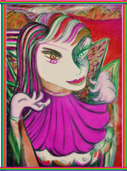 carnival girl,with baby in hand