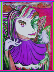 carnival girl,with baby in hand