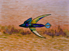sailing away with bird