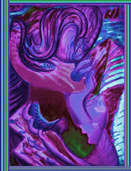 devil women with biting hand bag