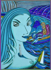 sailing away with bird