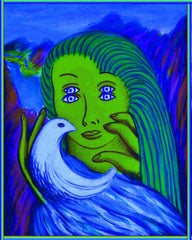 girl with bird