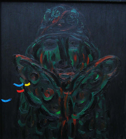 man with butterfly coat