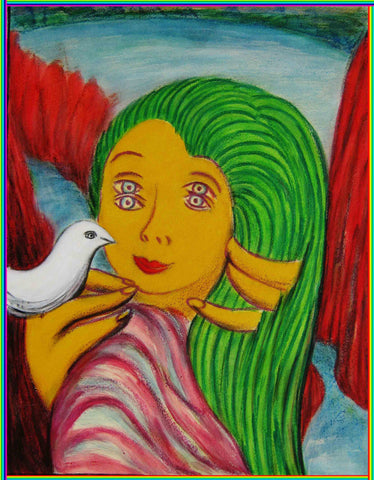 girl with bird