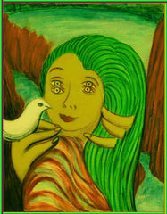 girl with bird