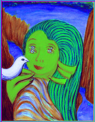 girl with bird