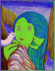 girl with bird