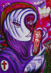 space women with angel phone
