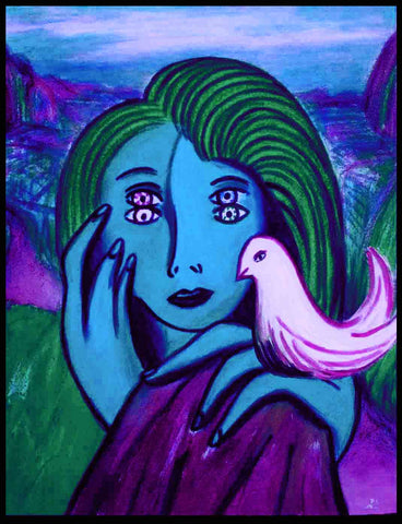 girl with bird