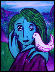 girl with bird