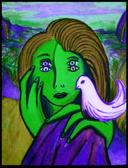 girl with bird