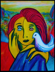 girl with bird