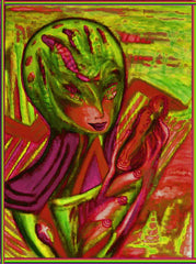 space women with doll phone