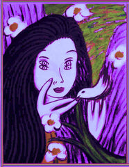 girl with bird- WITH LITTLE GIRL FREE
