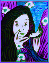 girl with bird- WITH LITTLE GIRL FREE