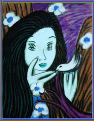 girl with bird- WITH LITTLE GIRL FREE