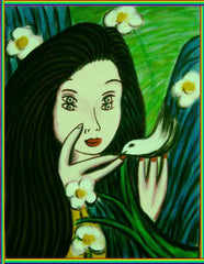 girl with bird- WITH LITTLE GIRL FREE