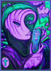 space women with angel phone