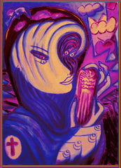 space women with angel phone