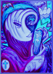 space women with angel phone