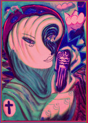 space women with angel phone
