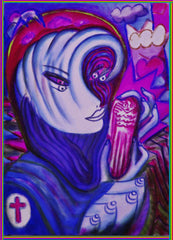 space women with angel phone