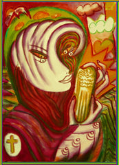 space women with angel phone