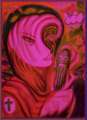space women with angel phone