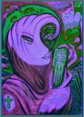 space women with angel phone